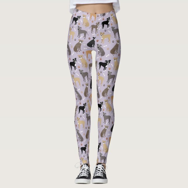 Leggings Pattes Pitbull et pattes d'os (Devant)
