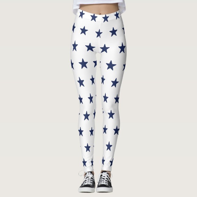 Leggings Pavillon bleu et blanc de la marine américaine ins (Devant)
