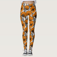 Pavot orange sur blanc