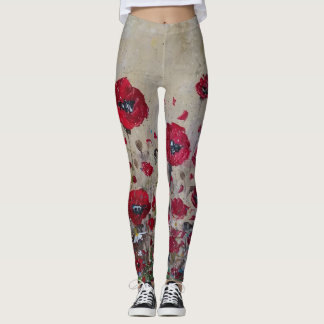 Leggings Pavots de rouge de guêtres