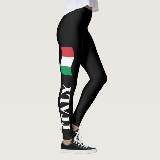 Leggings Pays cool fierté motif noir drapeau italie (Droite)