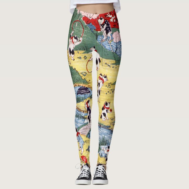 Leggings Pays des chats japonais, Utagawa Kunitoshi (Devant)