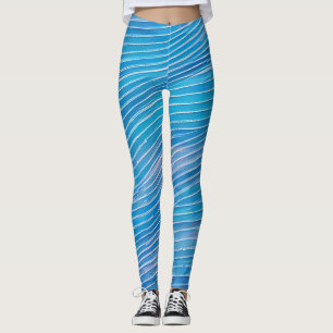 Leggings Paysage marin abstrait Vagues fracturées 21 