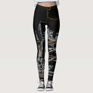 Leggings Paysage urbain coloré à Manhattan
