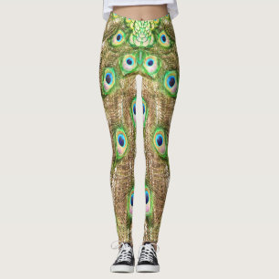 LEGGINGS PEACOCK FANCY FEATHERS #3