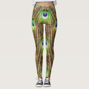 LEGGINGS PEACOCK FANCY FEATHERS #3 VERT