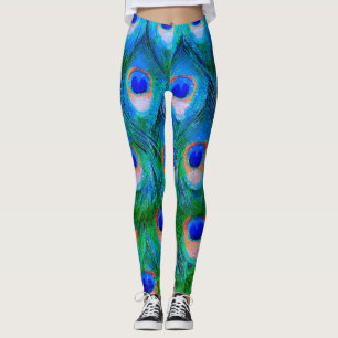 Leggings Peacock Feathers Art