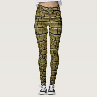 Leggings Peau de crocodile Imprimer Legs Brown et Pantalons