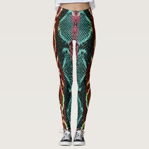 Leggings Peau de serpent colorée, poster de animal.