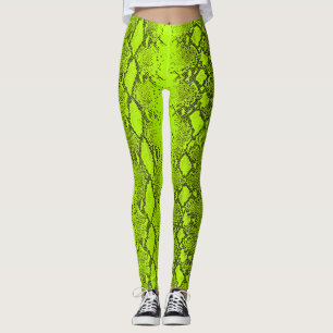 Leggings Peau de serpent jaune fluorescent