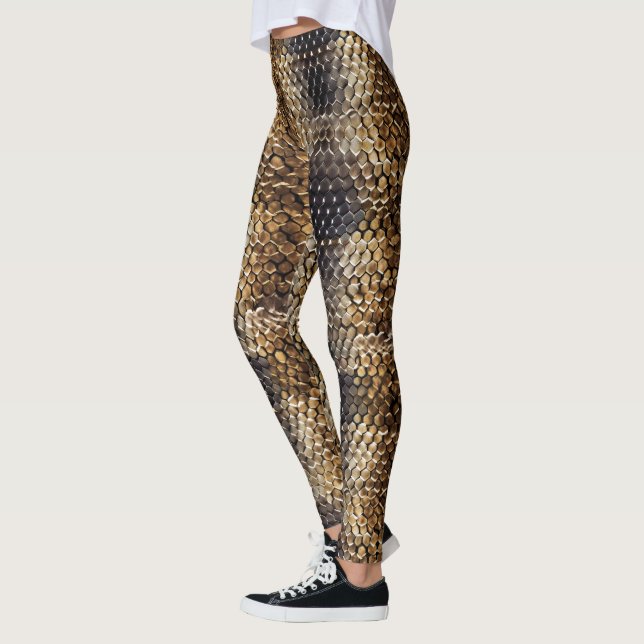Leggings Peau de serpent noir Brown or (Gauche)