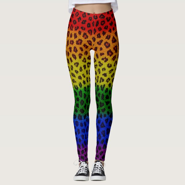 Leggings Peau léopard arc-en-ciel (Devant)