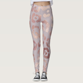 Leggings Peau léopard : élégance or rose.