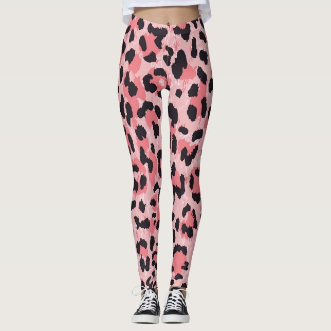 Leggings Peau léopard : texture vintage et transparente (Devant)