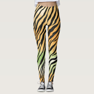 Leggings Peaux de tigre rayées modernes Imprimer gros félin