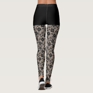 Leggings Pêche à dentelle Rose noire Faux et pattes courtes