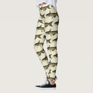 Leggings Pêche au poisson-chat, vie marine vintage poisson 