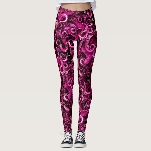 Leggings Pédales de Tentacules de Tentacules rose (Devant)