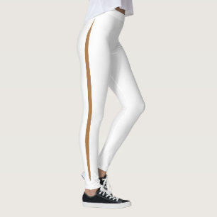 Leggings Peek-a-boo Side Stripe Coffee AA Brown Flesh Color