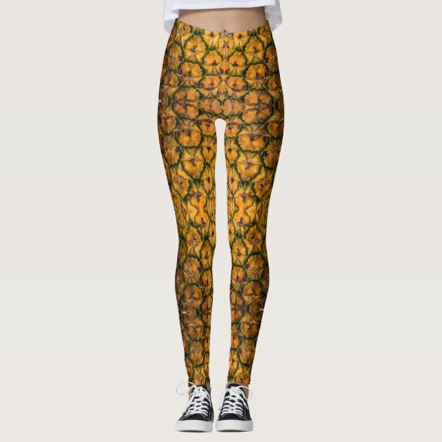 Leggings Peel d'ananas Texture or Motif Photo (Devant)
