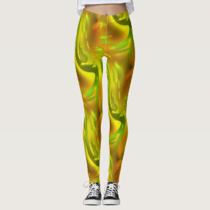 Leggings Peel vert orange numérique sur texture rugueuse ja