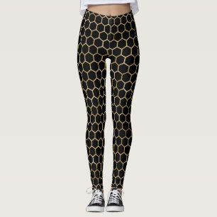 Leggings Peigne d'or et noir