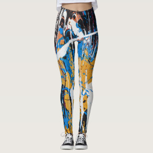 Leggings Peinture à goutte colorée : mur de graffiti.