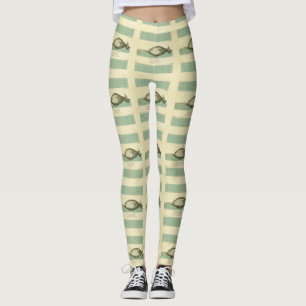 Leggings Peinture à l'aquarelle de baleine ancienne Narwhal