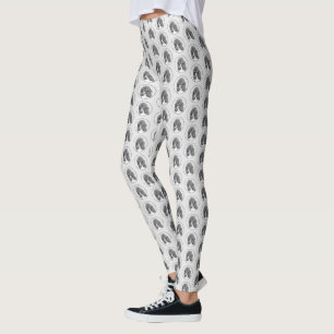 Leggings Peinture à paille noire standard - Art du chien