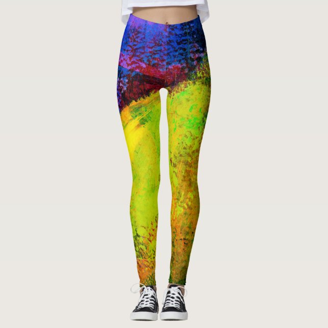 Leggings Peinture Abstraite au lever du soleil - (Devant)