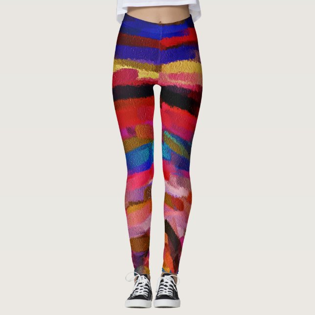 Leggings Peinture Abstraite colorée #5 (Devant)