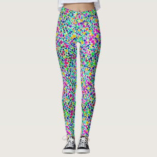 Leggings Peinture Aquarelle Points Colorés et Artistiques d