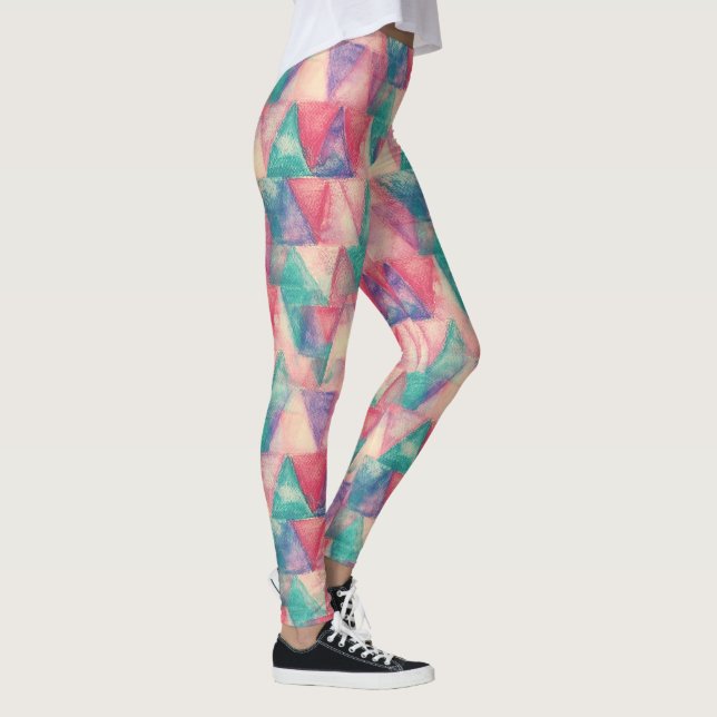 Leggings Peinture aquarelle - Triangles Hipster (Droite)