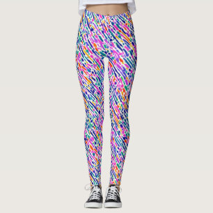 Leggings Peinture aux coups de pinceau rose violet abstrait