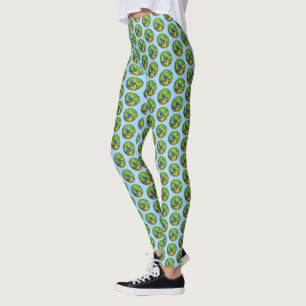 Leggings Peinture de Bunting Indigo - Art original pour ois