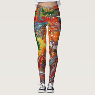 Leggings Peinture de flux couleur arc-en-ciel