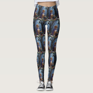 Leggings Peinture de Halloween fantaisiste de l'Afghan Houn