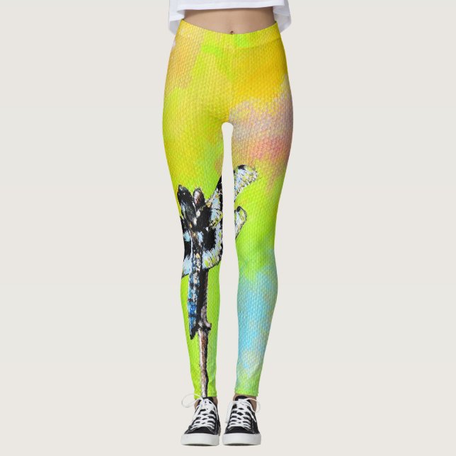 Leggings Peinture de libellules chatoyante (Devant)