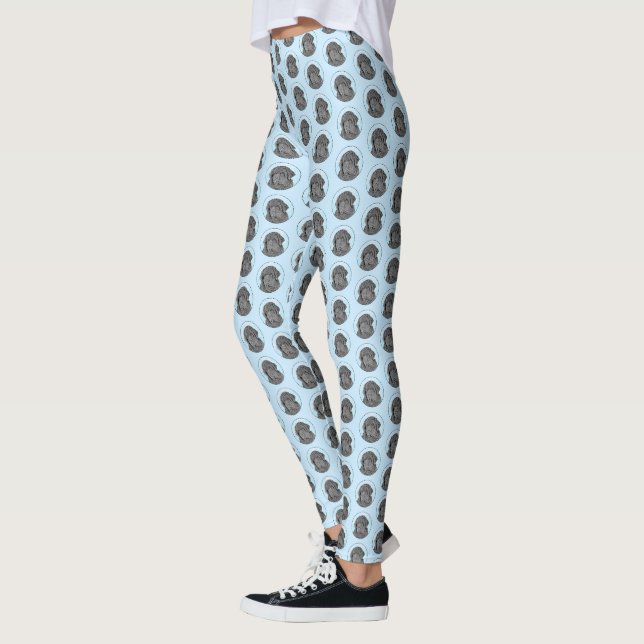 Leggings Peinture de Terre-Neuve - Cute Original Chien Art (Gauche)