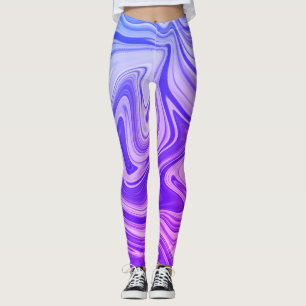 Leggings Peinture d'eau mystique couleur bleue