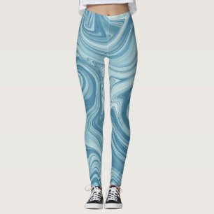 Leggings Peinture d'eau mystique couleur bleue