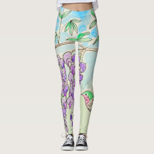 Leggings Peinture des colibris et des bactéries