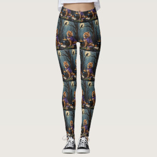 Leggings Peinture fantaisiste d'Halloween de chien Chow Cho