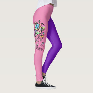 Leggings Peinture manuelle - Groupe d'arbres abstraits 3 + 