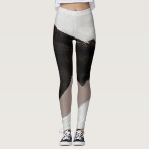 Leggings Peinture multimédia mixte, design abstrait minimal