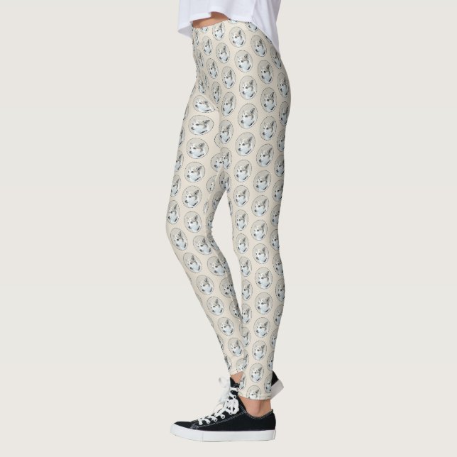 Leggings Peinture norvégienne Lundehund - Art original chie (Gauche)