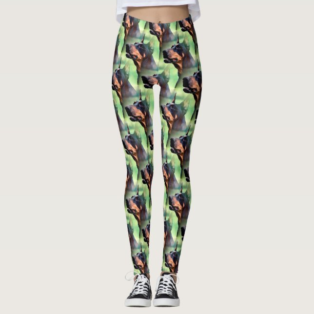 Leggings Peinture rêveuse de visage de Pinscher de (Devant)