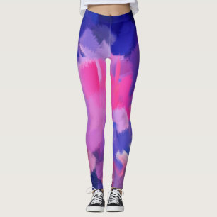 Leggings Peinture rose et bleu