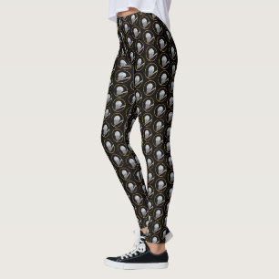 Leggings Peinture sur la Chouette neigeuse et la Lune - Art