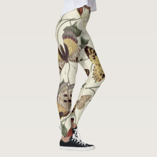 Leggings Peinture vintage de papillon et de papillon
